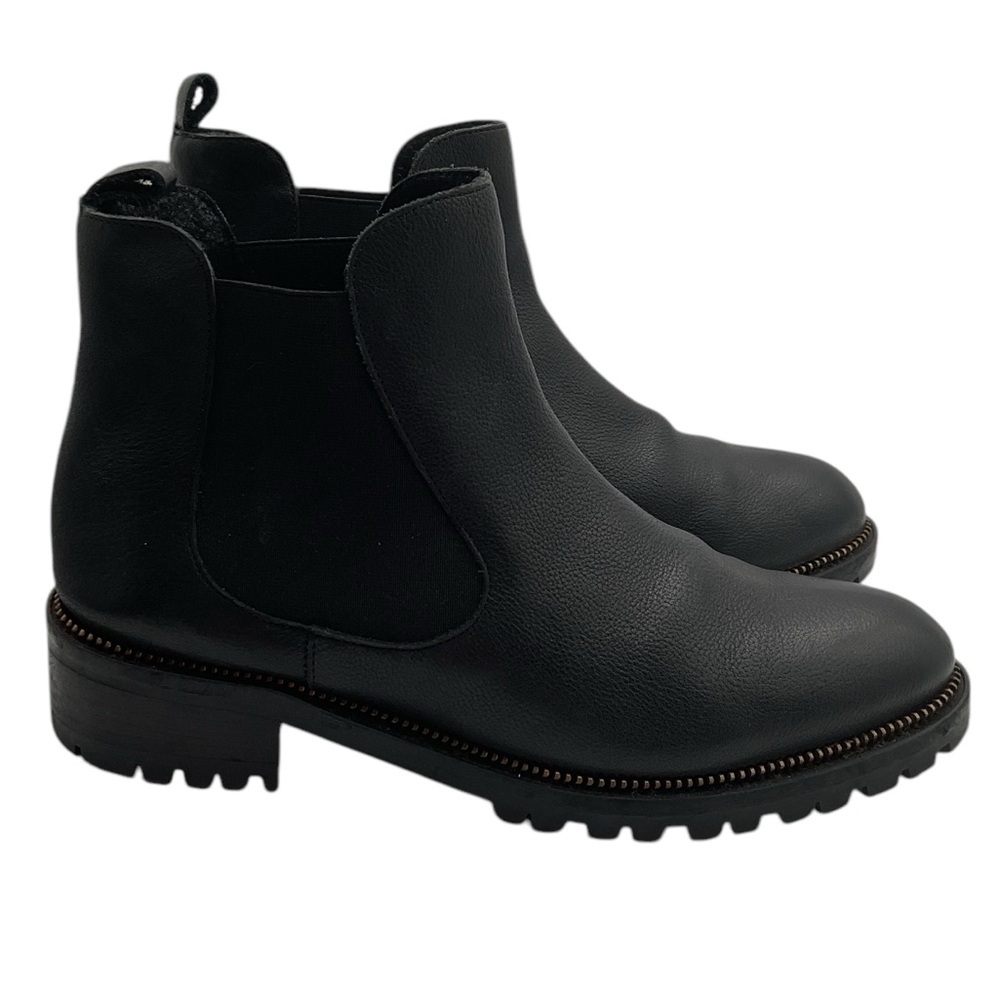 Fabianelli Black Leather Chelsea almond  Toe‎ Boots Sizes39  US 9